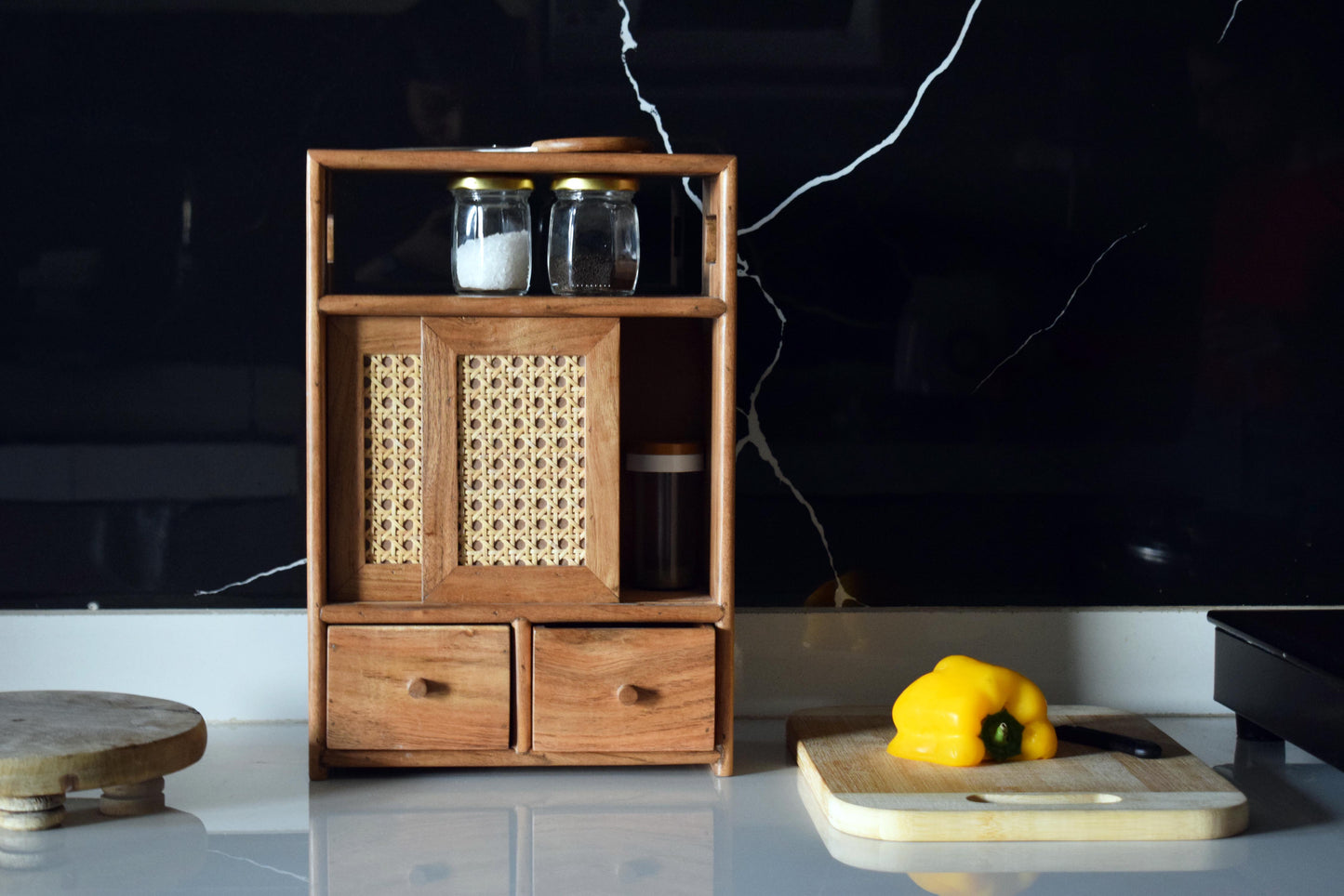 Cane & Wooden Cabinet