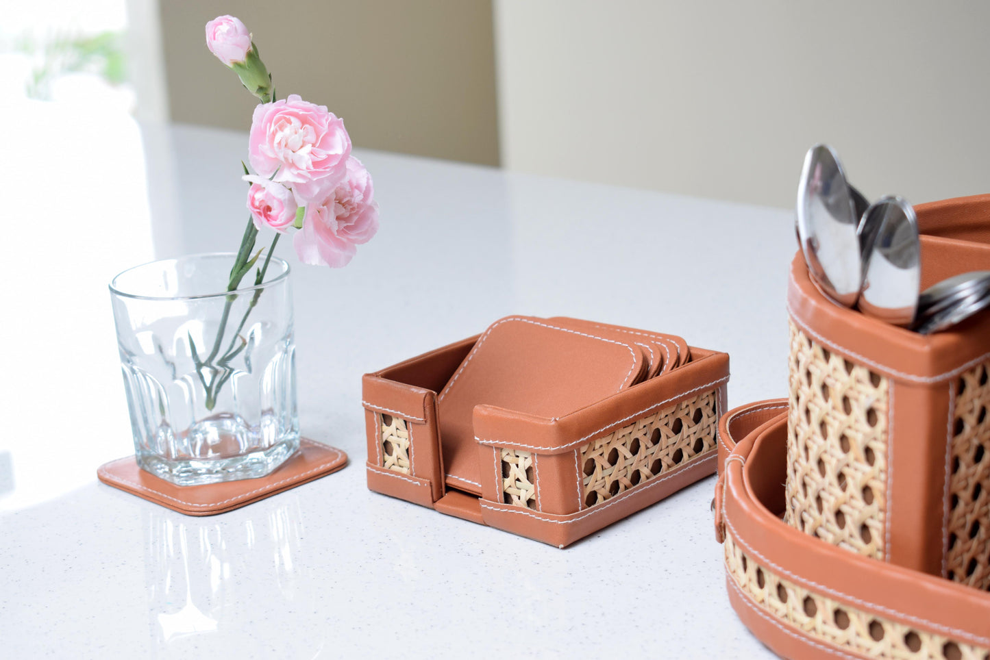 Cane Coaster Set