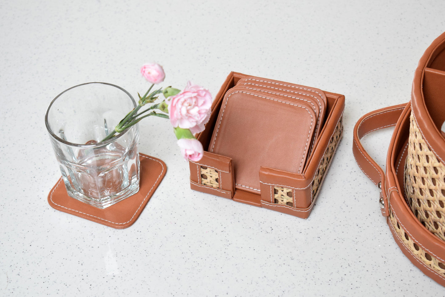 Cane Coaster Set