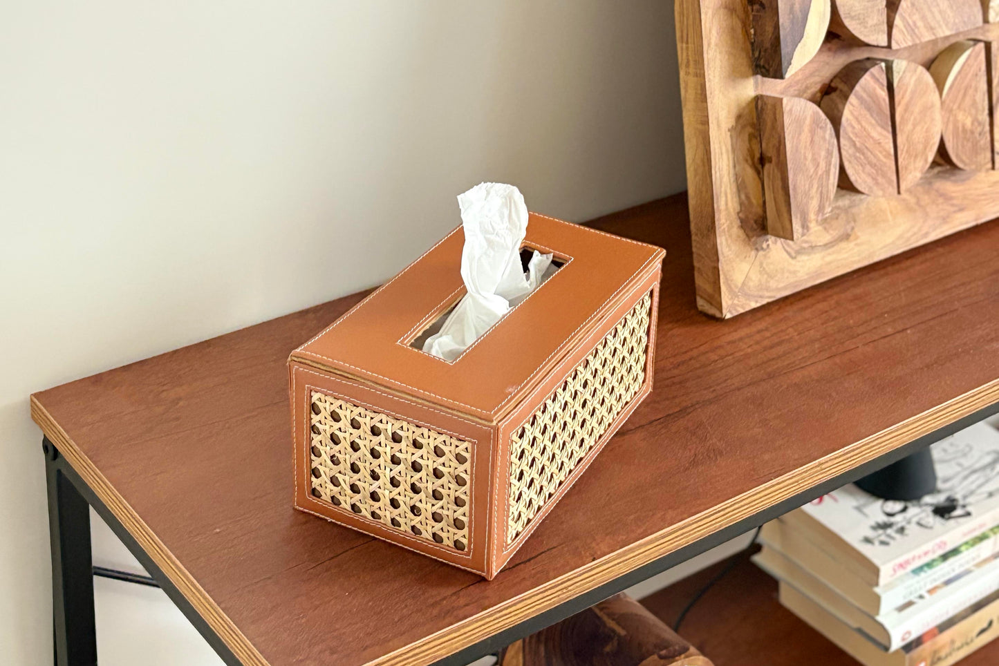 Cane Leatherette Tissuebox