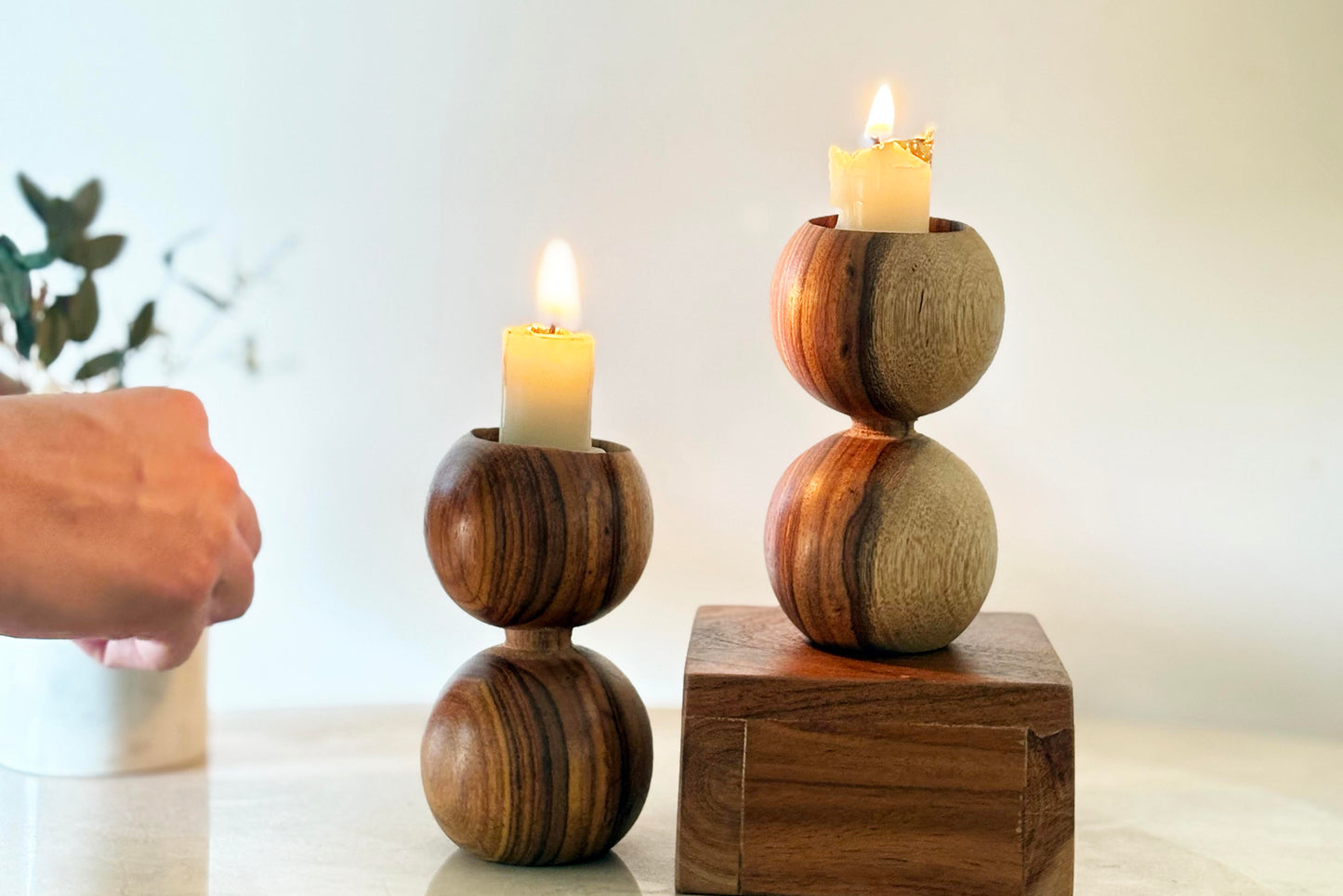 Ball tealight holder - set of 2