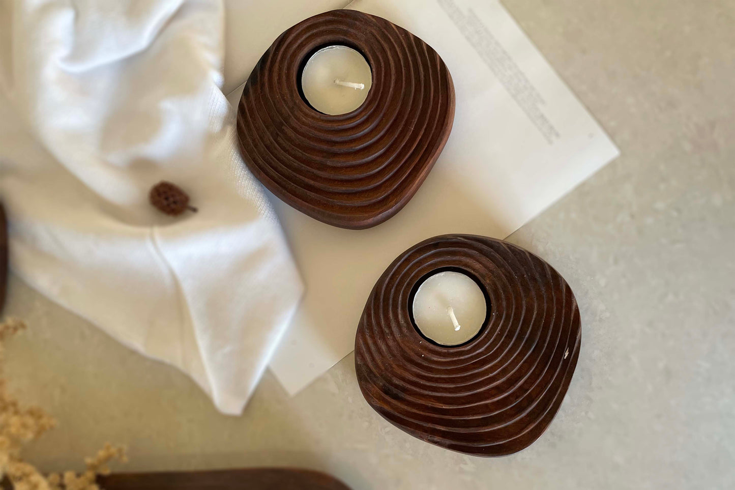 Ribbed Tea Light Holder