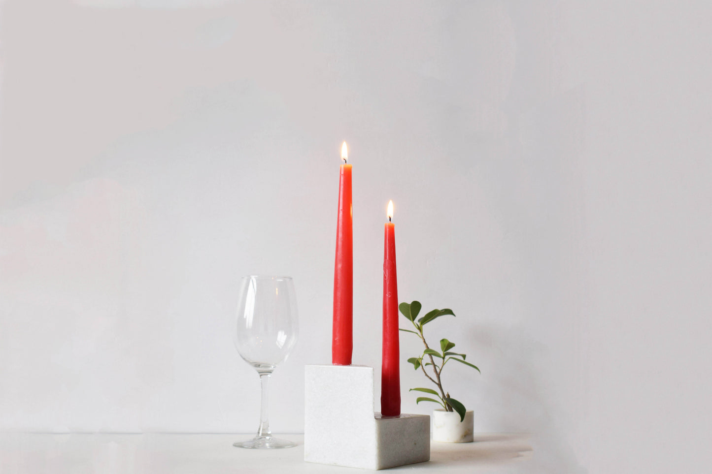 candle stand in white marble