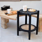 Cane & wooden table - Black