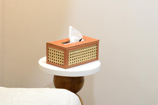 Cane Leatherette Tissuebox