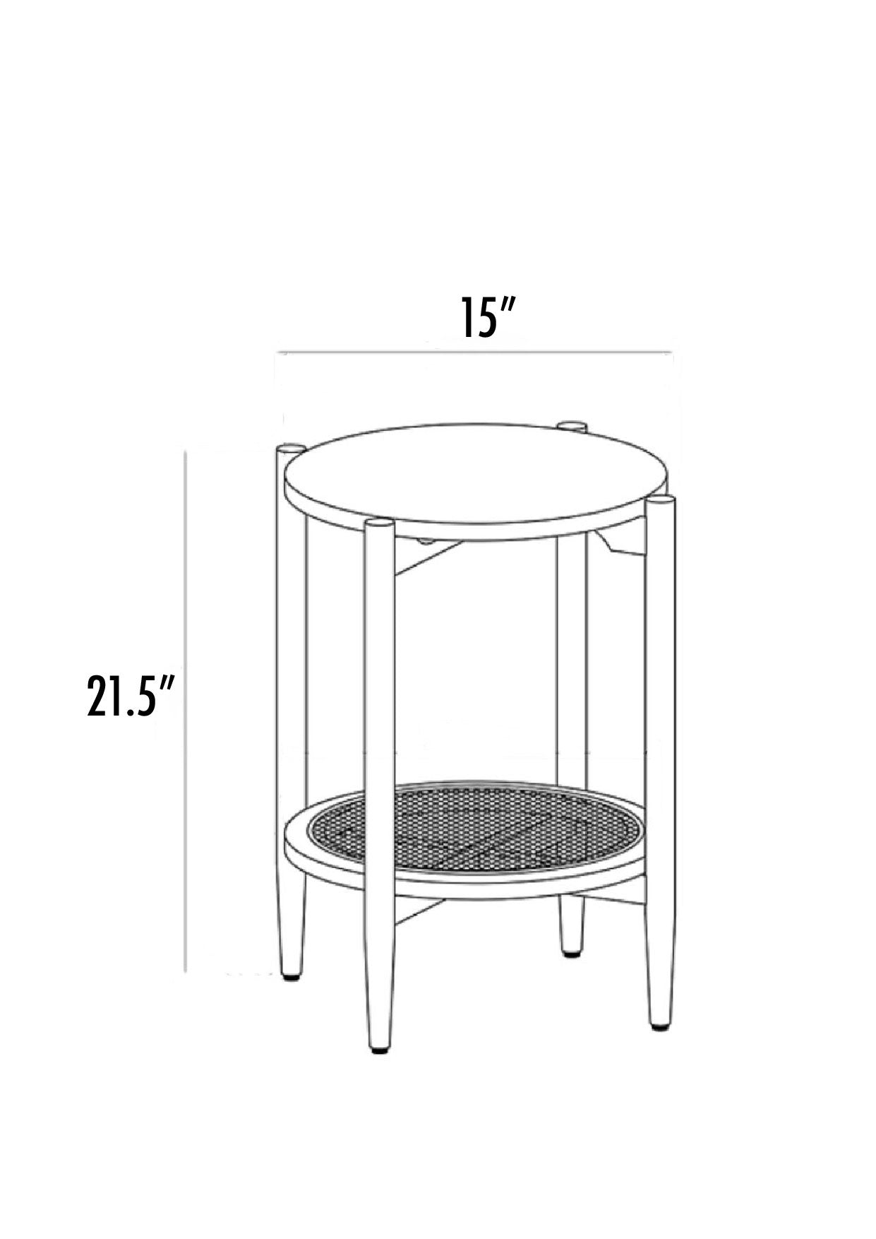 Cane & wooden Side Table