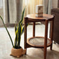 Cane & wooden side table
