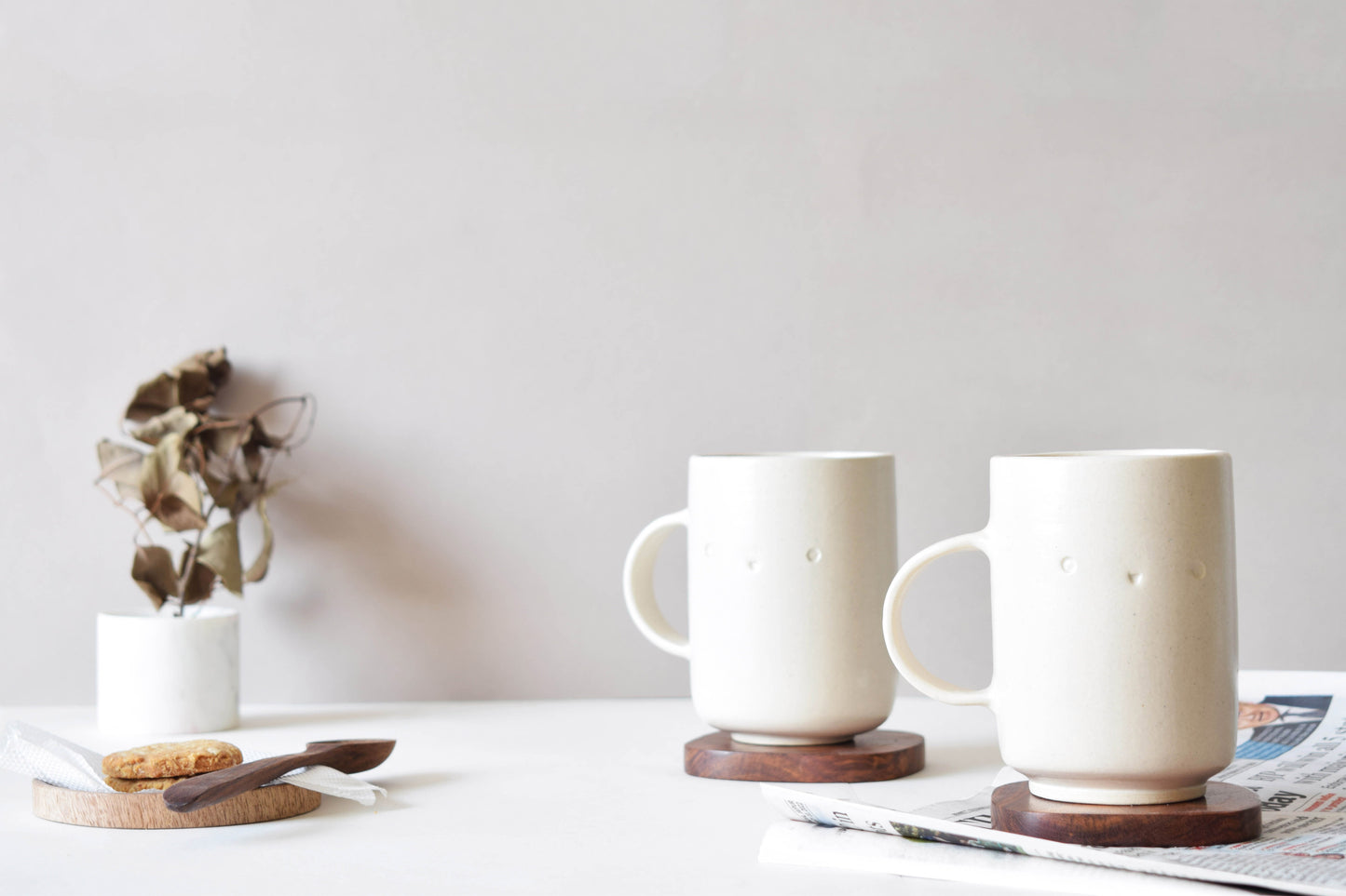 ceramic mugs for tea and coffee with coasters