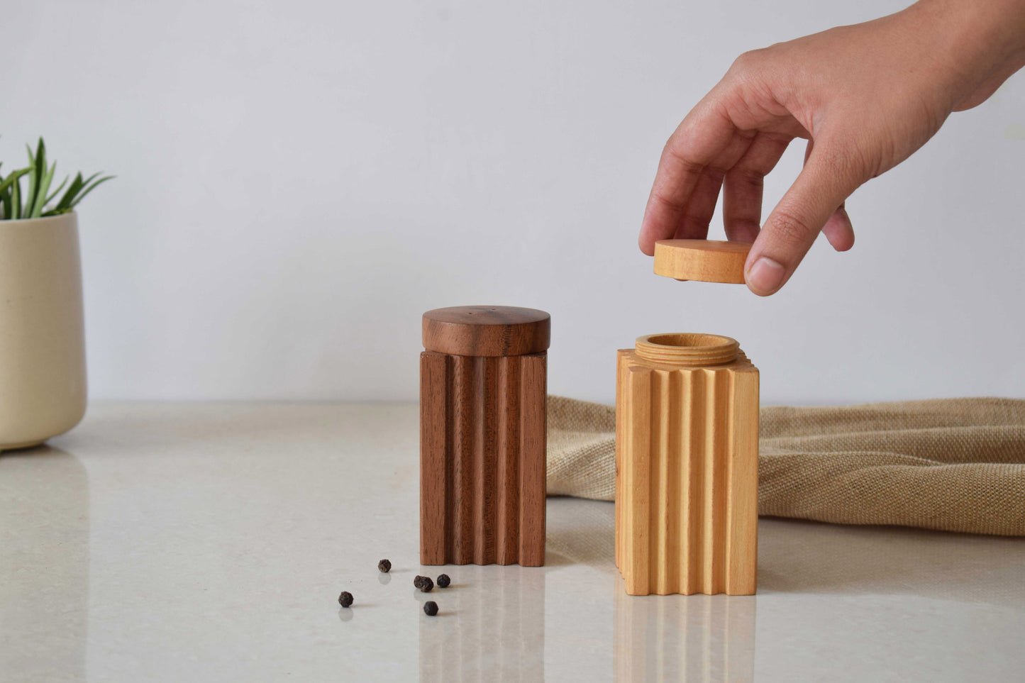 wooden salt shaker 