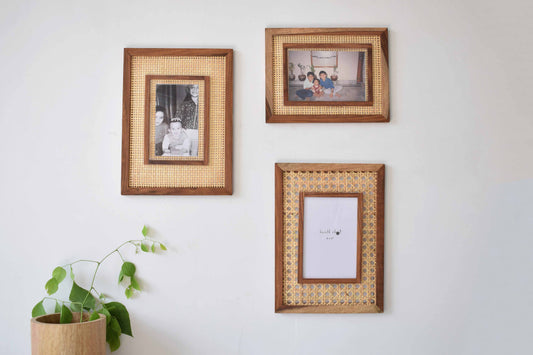 Cane wall frames for home