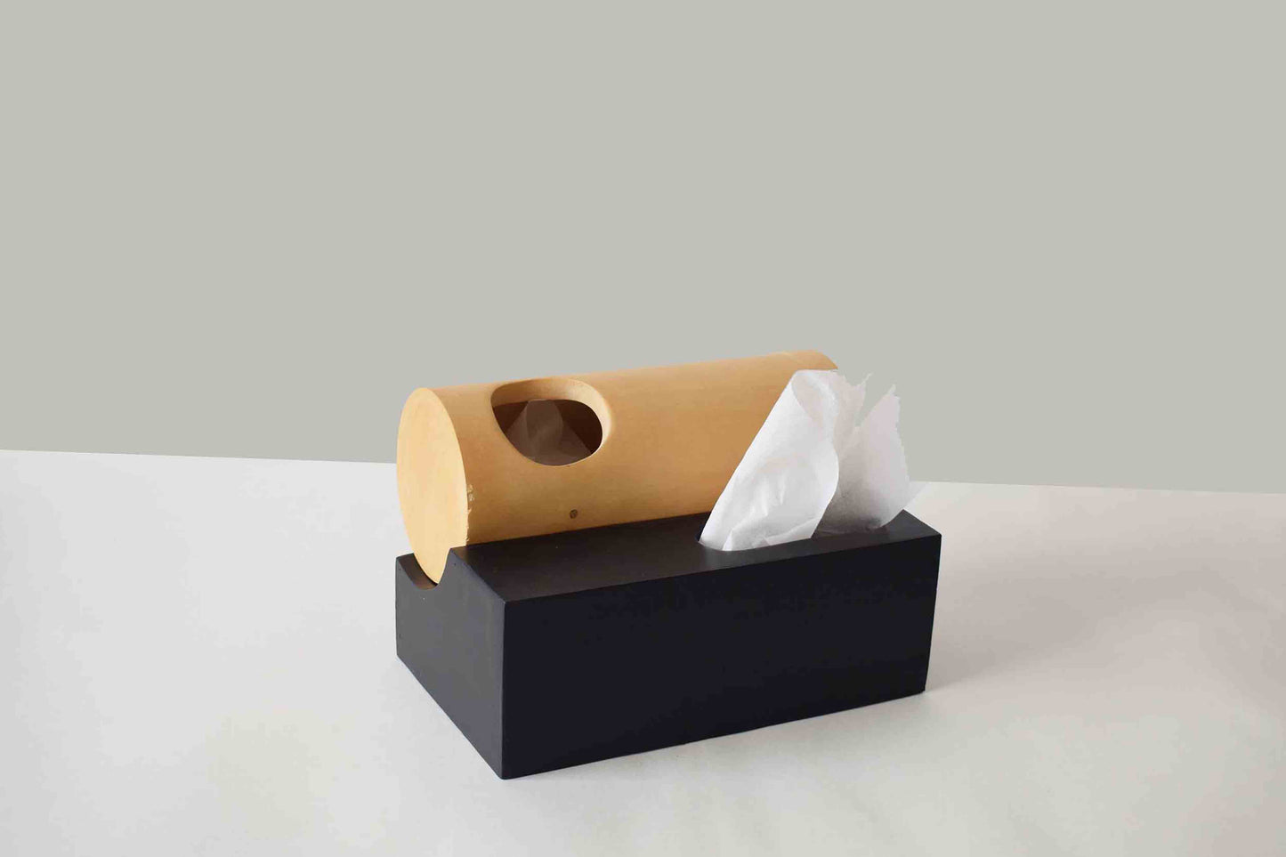Tissue box with bin 